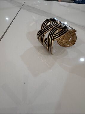 Nordstrom vintage black + gold braided statement cuff